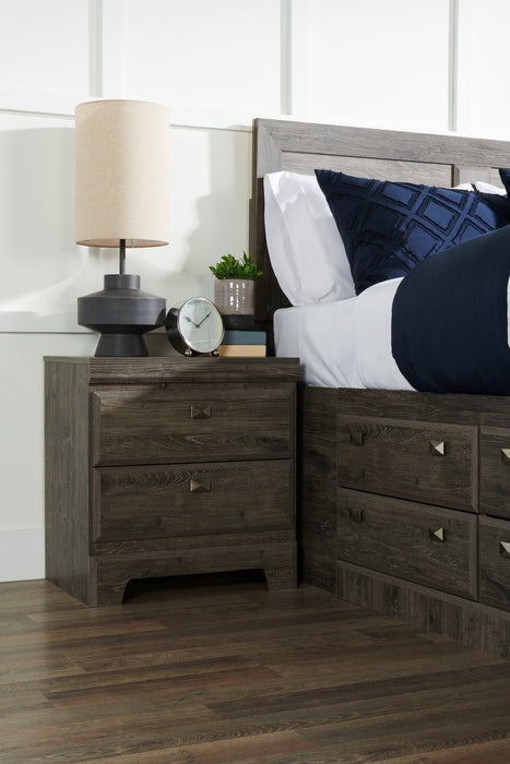 Yorkdale Bedside 2-Drawer Nightstand, 23.5\"W x 24.7\"H, Made in Canada - Grey 