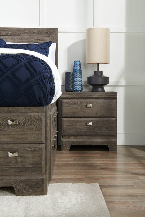 Yorkdale Bedside 2-Drawer Nightstand, 23.5\"W x 24.7\"H, Made in Canada - Grey 