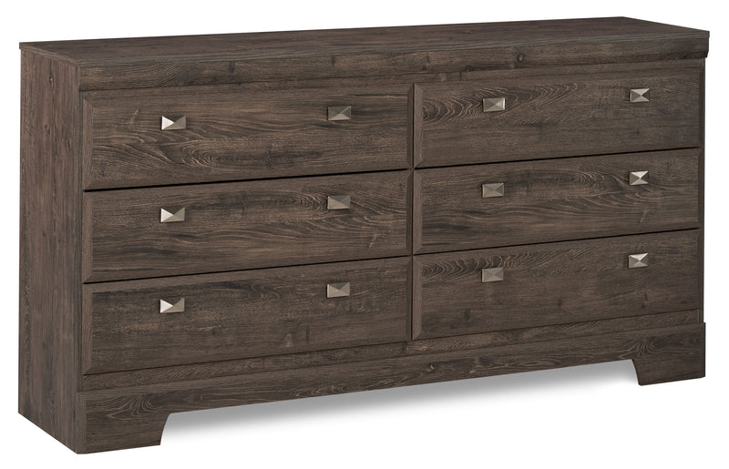 Yorkdale Bedroom 6-Drawer Dresser, 61.4\"W x 32.3\"H, Made in Canada - Grey 