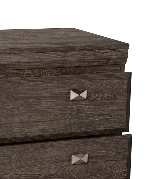 Yorkdale 5pc Bedroom Set with 12-Drawer Storage Bed, Dresser & Mirror, Grey - Full Size 