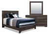 Yorkdale 5pc Bedroom Set with Panel Bed, Dresser & Mirror, Grey - Queen Size 
