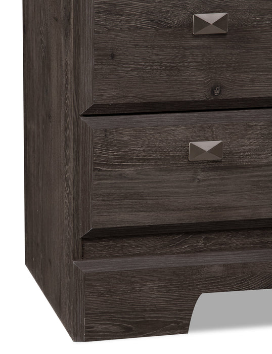 Yorkdale 5pc Bedroom Set with Panel Bed, Dresser & Mirror, Grey - Queen Size 