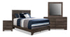 Yorkdale 6pc Bedroom Set with Panel Bed, Dresser, Mirror & Nightstand, Grey - Queen Size 