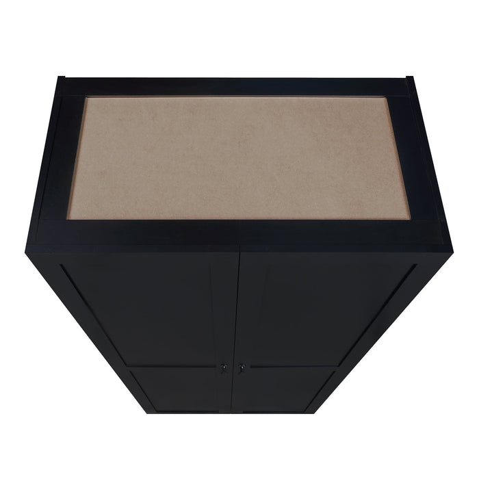 Manhattan Comfort Hopkins Modern Freestanding Storage Closet with 7 Shelves - Black