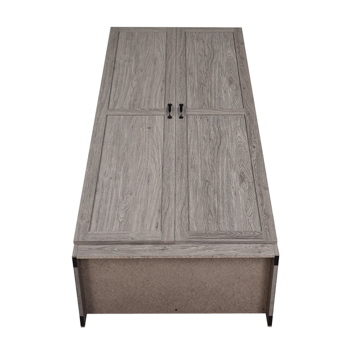 Manhattan Comfort Hopkins Modern Freestanding Storage Closet with 7 Shelves - Grey