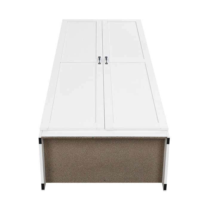 Manhattan Comfort Hopkins Modern Freestanding Storage Closet with 7 Shelves - White