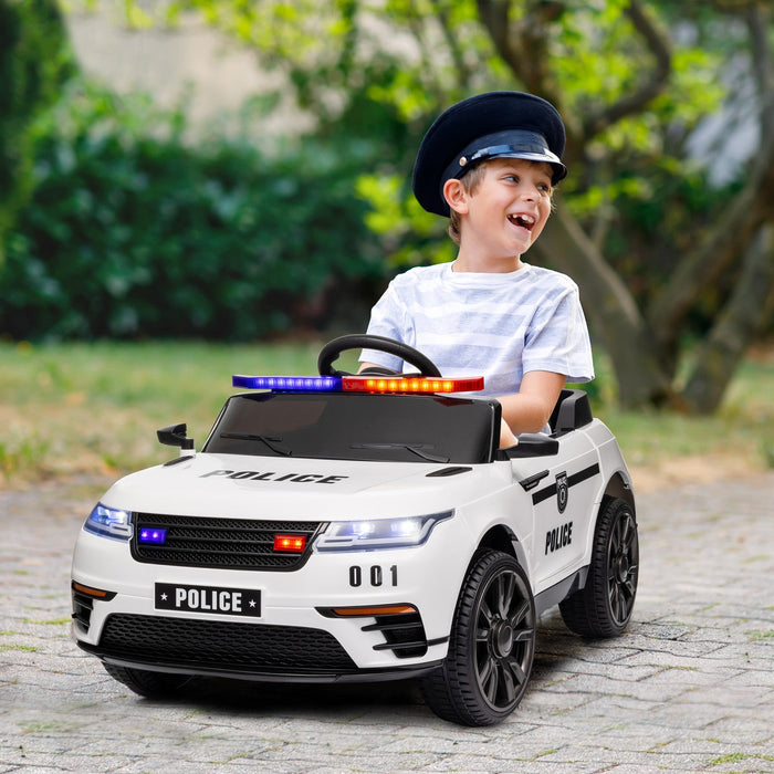 Qaba 12v Electric Car For Kids, Battery Powered Ride-On Kids Car Police Car With Remote Control, 4 S