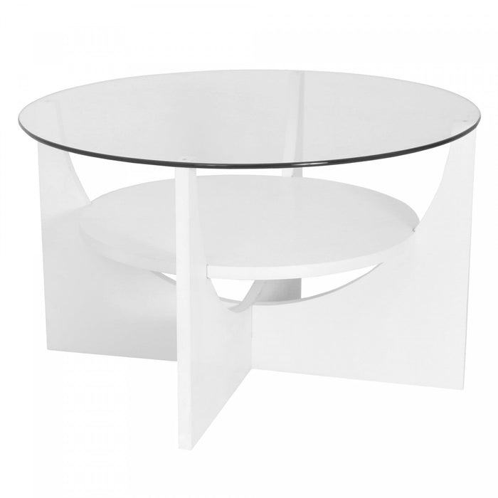 LumiSource U-Shaped Contemporary Coffee Table - White