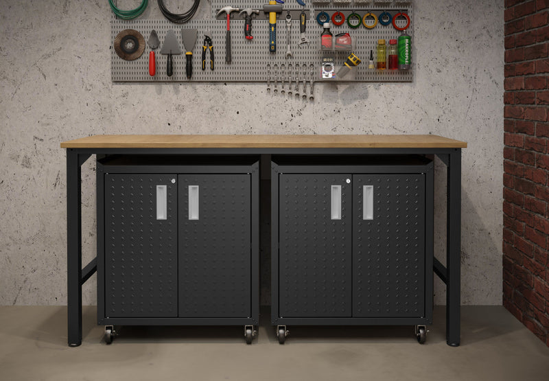 Fortress Modern 3-Piece Garage Set in Charcoal Gray Garage Storage 