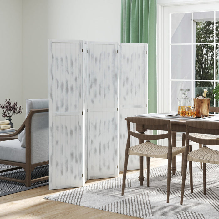 Homcom 5.5' 6 Panel Room Divider Folding Privacy Screen Panels, White