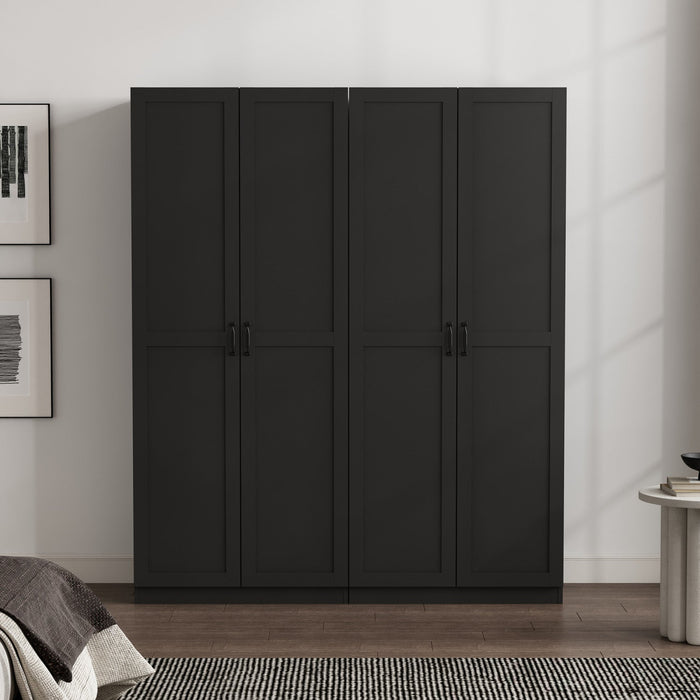 Cornelia Modern 30\" Storage Cabinet in Black (4-Shelf) - Set of 2 Bookcase 