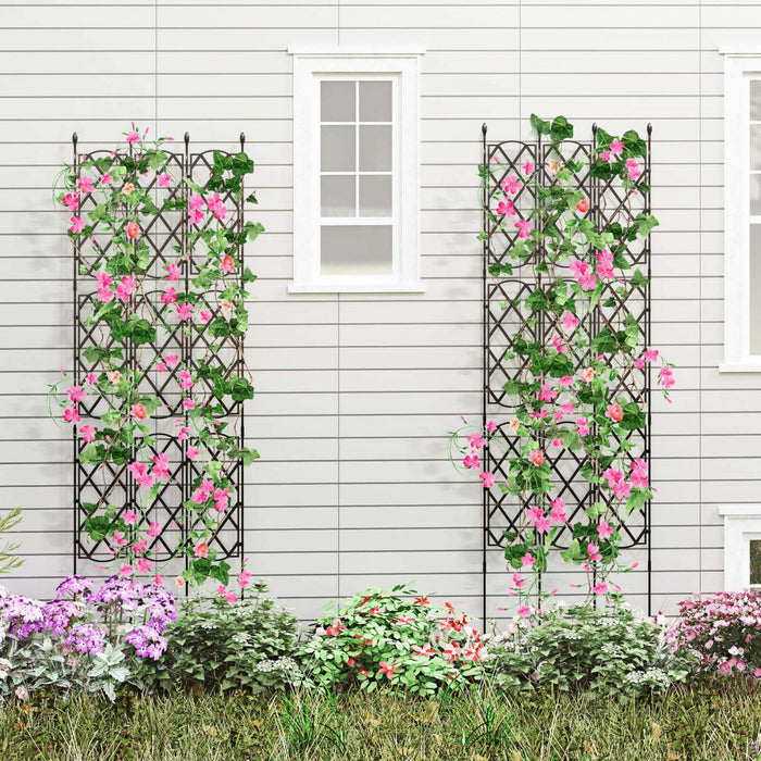 Costway 1 Pcs 58" X 73" Garden Trellis For Climbing Plants Rustproof Metal Plant Support Frame
