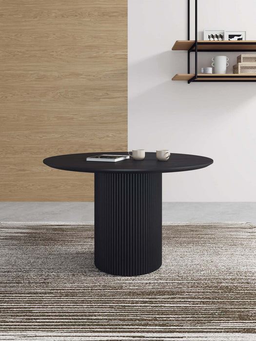 Hathaway Modern Industry Chic 47\" Round Dining Table in Black 
