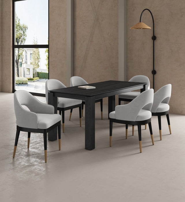 Carrington and Rockaway Modern Industry Chic 7-Piece Dining Set in Light Gray and Black 