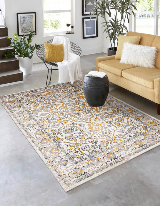 Legacy Ivory Machine Washable Area Rug - 5'0\" x 7'0\"