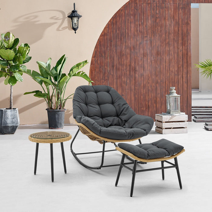 Benson Modern 3-Piece Lounge Chair Set in Gray 