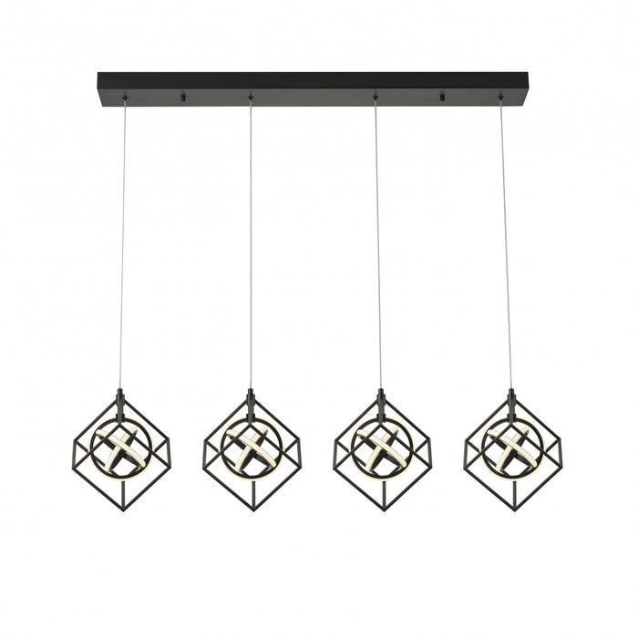 Tulip Collection Integrated LED 4-Light Island Light - Matte Black