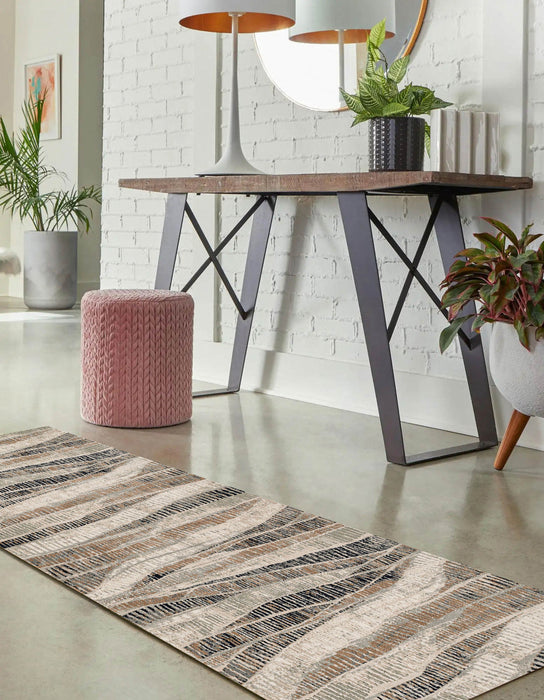 Briar Contemporary 2'2\" x 7'7\" Runner Rug in Grey Indoor Area Rug 