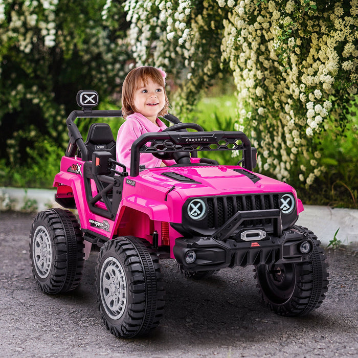 Aosom 12v Kids Ride-on Truck With Remote Control, Battery-operated Kids Car With Led Lights, Electri