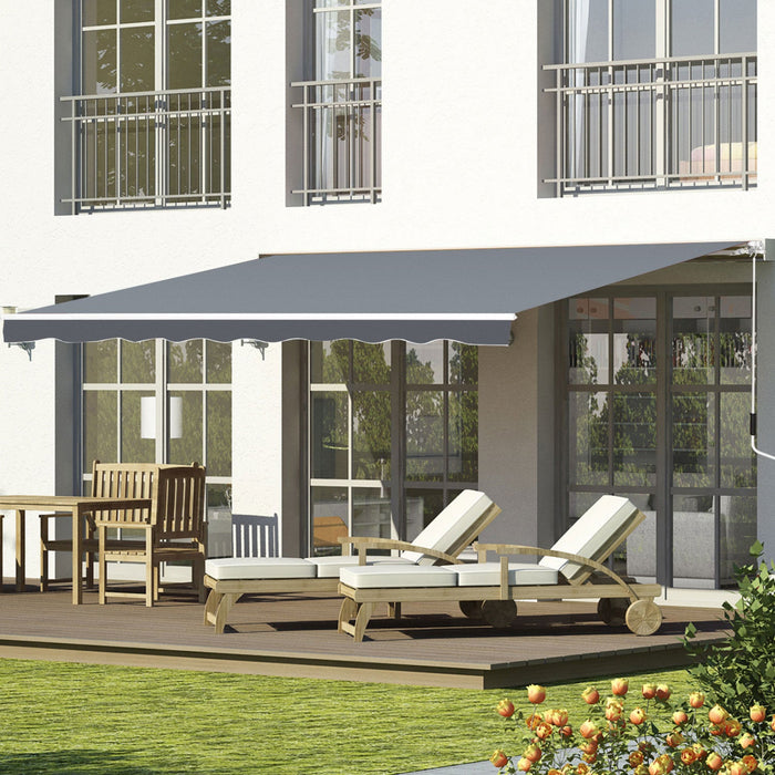 Outsunny 8' x 7' retractable awning, patio awnings, sunshade shelter with 280g/m² Uv & Water-resista