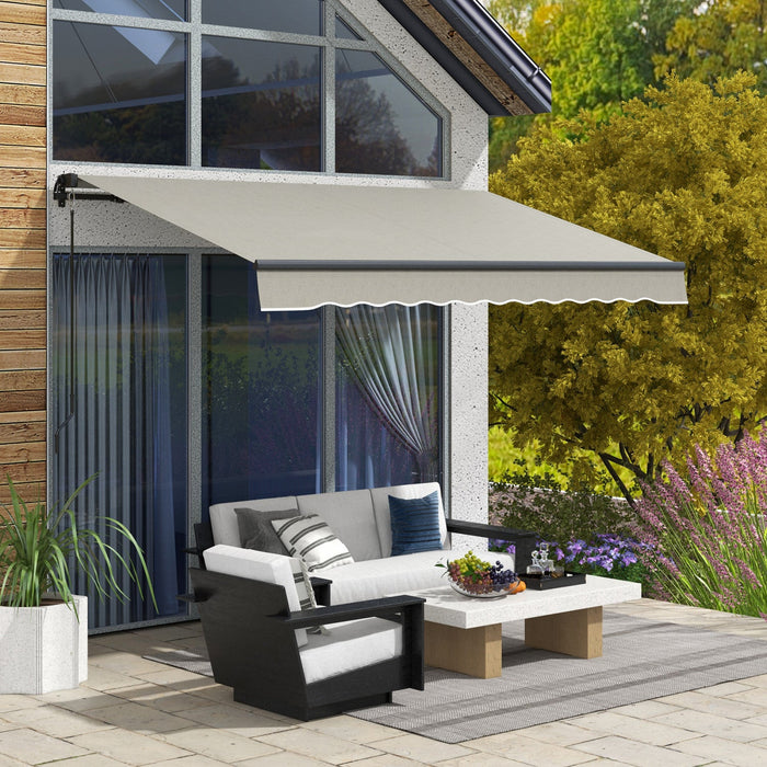 Outsunny 10' X 8' Patio Retractable Awning Sunshade Shelter, Light Grey