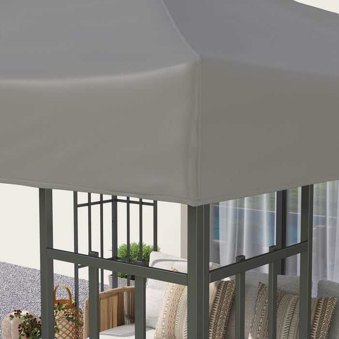 10' X 10' Double Tier Gazebo Replacement Canopy Cover, Upf30+, Grey