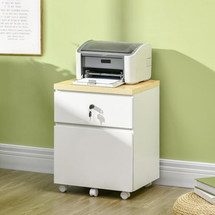 Vinsetto Modern 2-drawer File Cabinet Mobile Filing Cabinet A4 Size