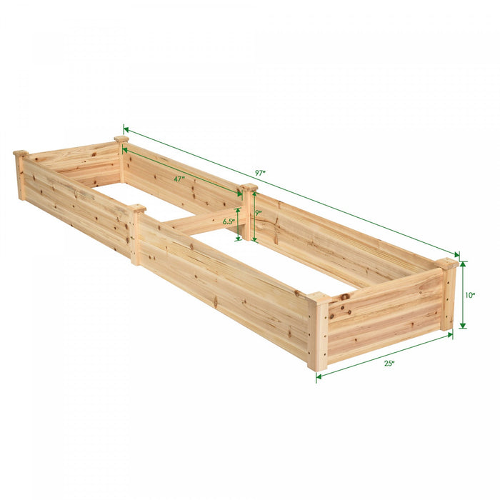 Costway Wooden Vegetable Raised Garden Bed Backyard Patio Grow Flowers Planter