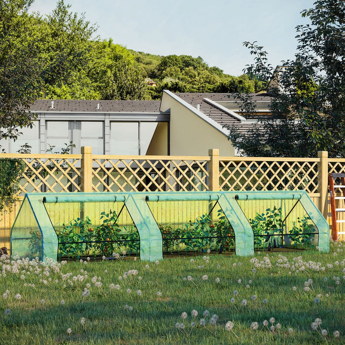 Outsunny 158\" X 39\" X 32\" Plant Greenhouse Portable Garden Seed Flower Tunnel Growing Tent 3 Large Z