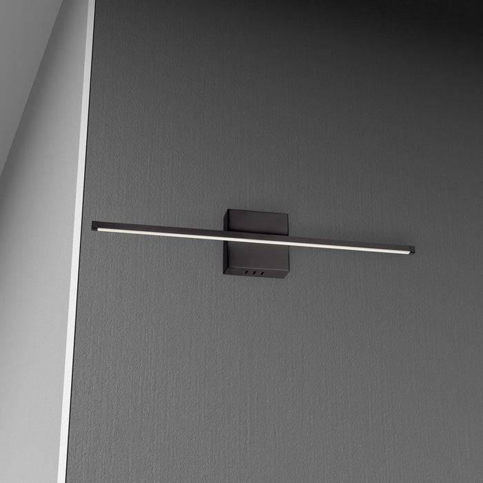 Dainolite Array LED Wall Sconce Horizontal 19w Matte Black White Acrylic Diffuser Lamp