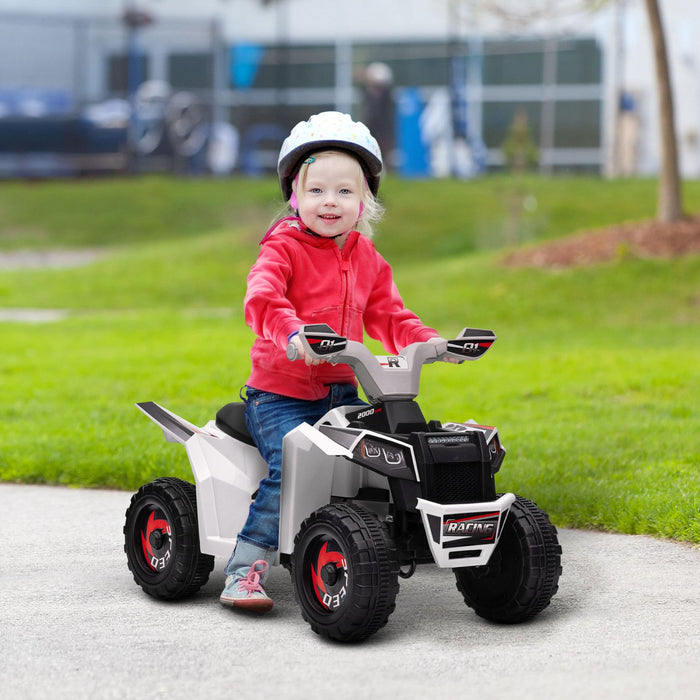 Aosom 6v Kids Atv Quad, Battery Powered Ride-On Electric Vehicle For Kids With Wear-resistant Wheels