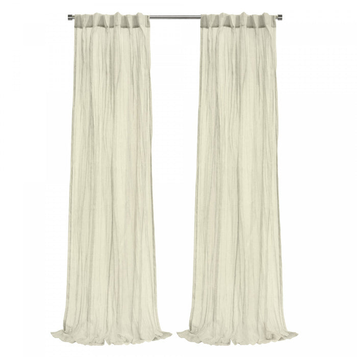 Habitat Paloma Grey Sheer Dual Header Curtain Panel - 52 x 63