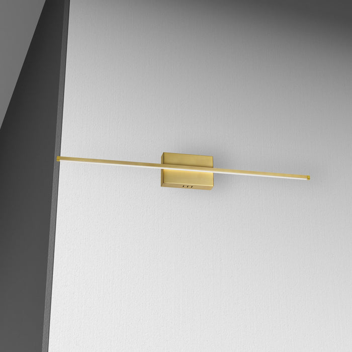 Dainolite Array LED Wall Sconce Horizontal 30w Aged Brass White Acrylic Diffuser Lamp
