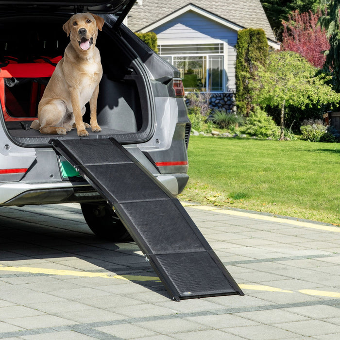 Pawhut Folding Pet Ramp, 62 Inch Lightweight Portable Dog Ramp For Extra Large Dogs, Non-slip Surfac