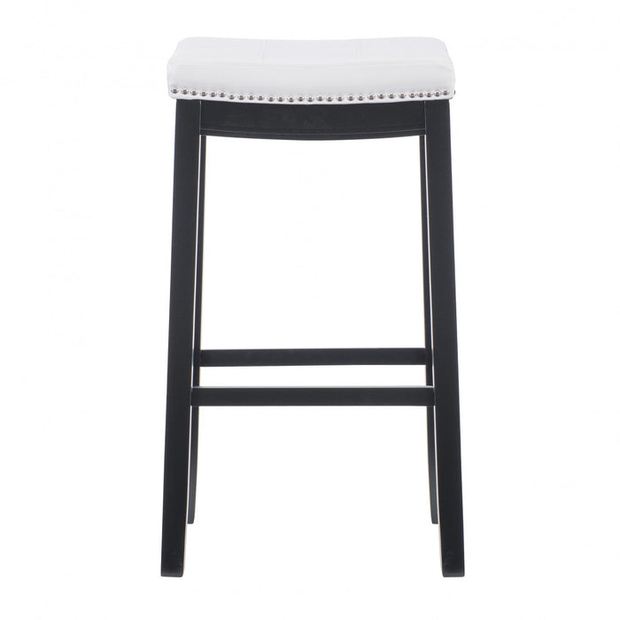Claridge Faux Leather Backless Barstool - Black and White