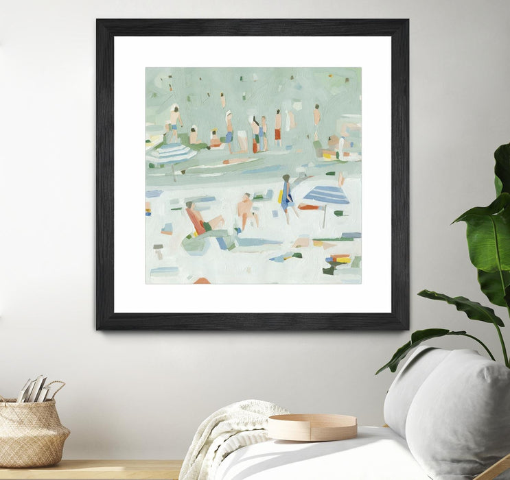 \"Summer Confetti Ii\" Matted and Framed Black 30x30 Wall Art