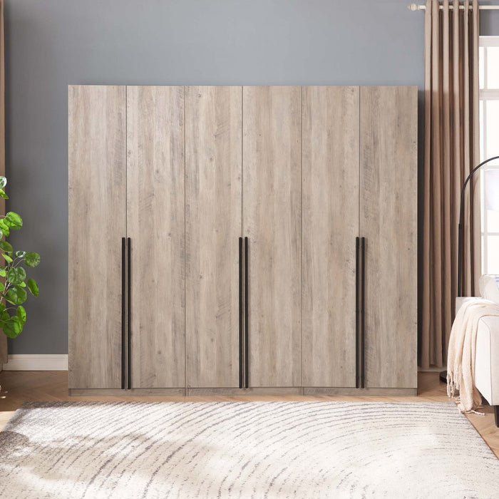 Lee Modern 32\" Wardrobe Closet in Rustic Gray - Set of 3 Armoire 