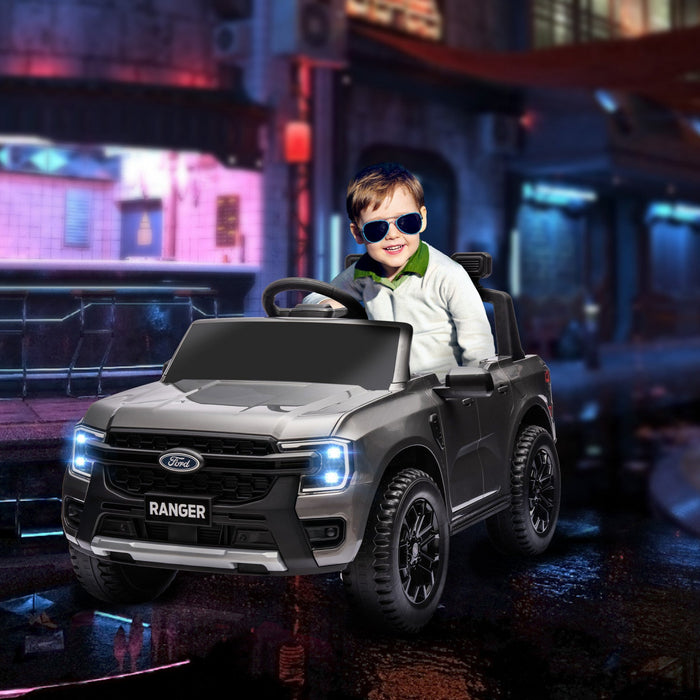 Qaba Ford Ranger Licensed 12v Powered Ride-On Car With Rear Storage, Battery Powered Kids Electric C
