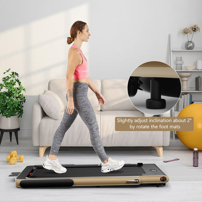 Superfit 2.25hp 2 In 1 Folding Treadmill W/ Speaker Remote Control App Yellow