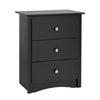 Sonoma 3-Drawer Tall Nightstand - Black