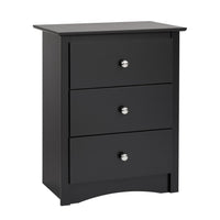 Sonoma 3-Drawer Tall Nightstand - Black