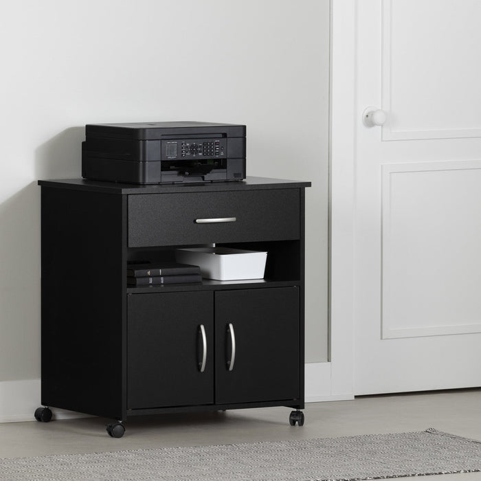 Axess Printer Cart On Wheels - Pure Black 