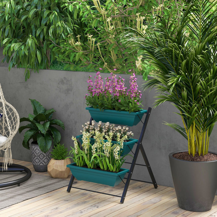 Outsunny 3-tier Vertical Raised Garden Bed With 3 Planter Boxes, Outdoor Plant Stand Grow Container 