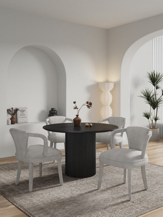 Hathaway and Palmer Modern Industry Chic 5-Piece Dining Set in Gold Dust and Black Dining Room Set 
