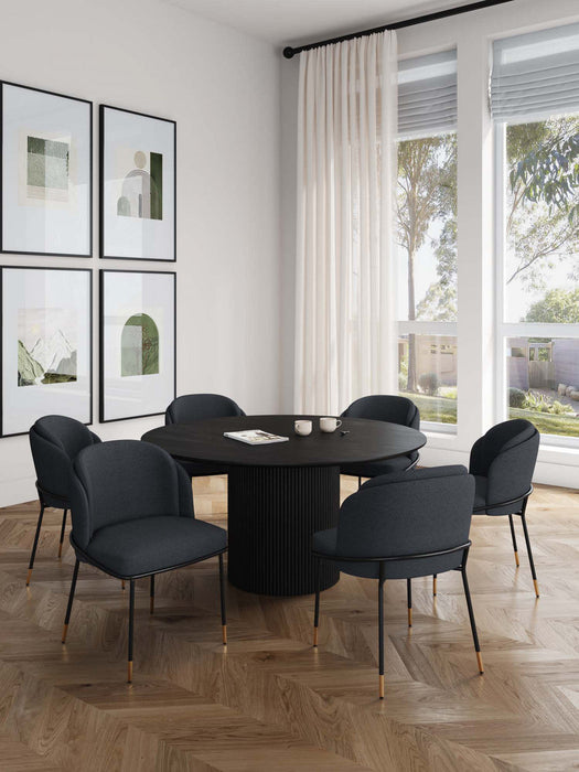 Flor and Hathaway Modern Industry Chic 7-Piece Dining Set in Black 