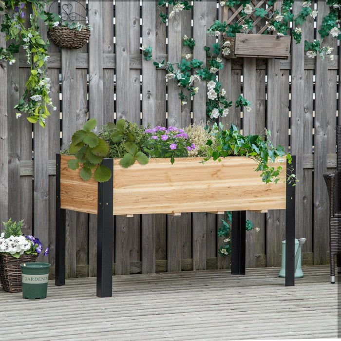 Outsunny 47''x24''x29'' Elevated Planter Box With Legs Raised Garden Bed, Metal Frame Elevated Plant