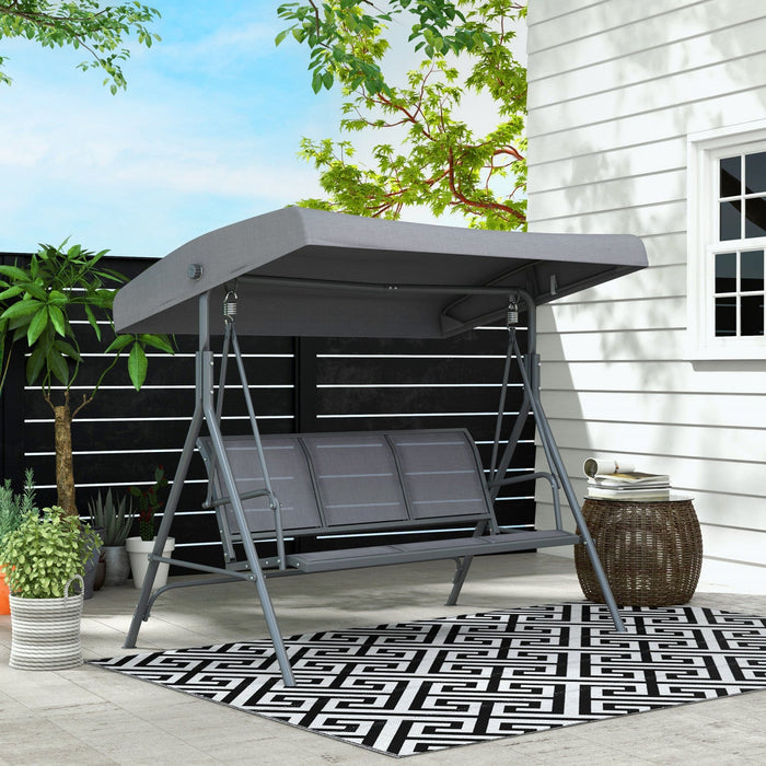 Outsunny 3-seater Porch Swing Chair, Covered Garden Hammock, A-frame Outdoor Swing, Porch Glider Sli
