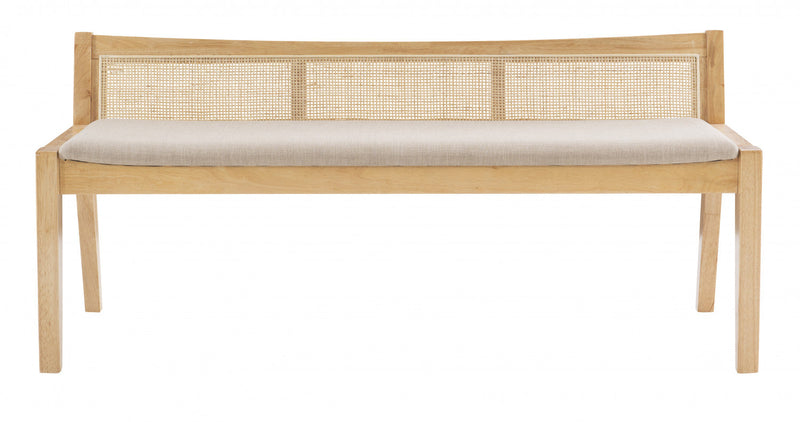 Bauer Fabric Cane Bench - Natural