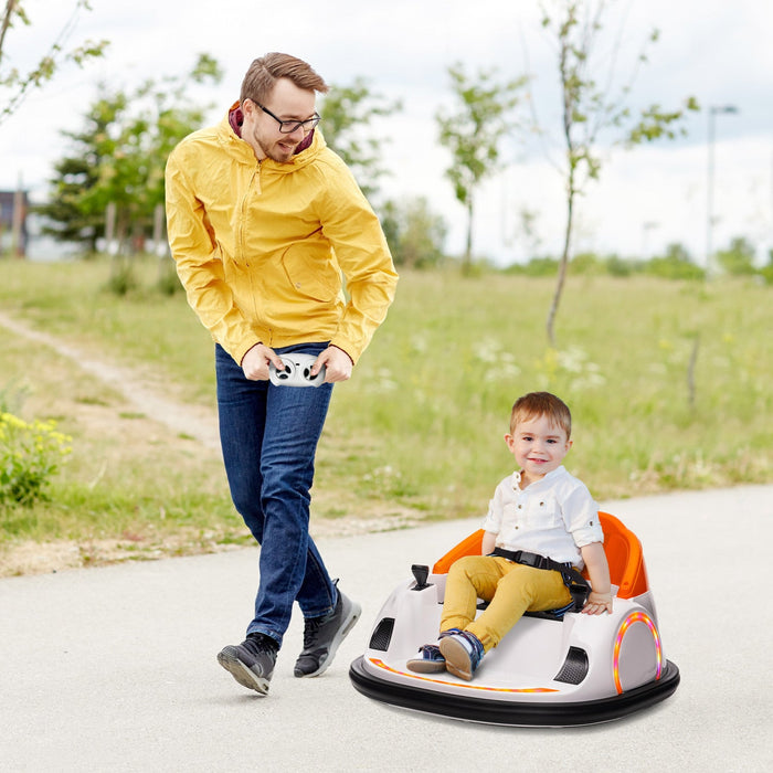 Qaba 12v Bumper Car For Toddlers, Electric Powered Ride-On Car With 360 Degree Spin, Remote Control,