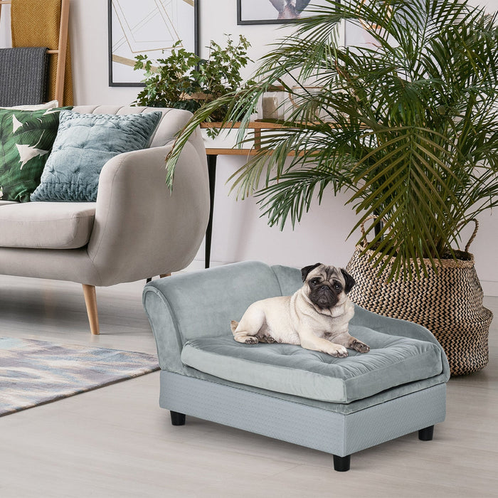 Pawhut Pet Sofa Dog Couch Chaise Lounge Pet Bed With Storage Function Small Sized Dog Various Cat Sp